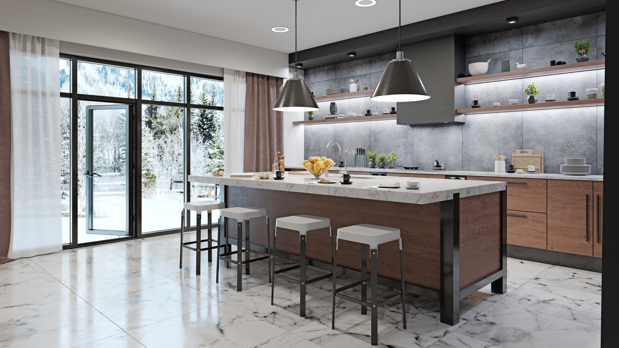 Modern Kitchen Interior.